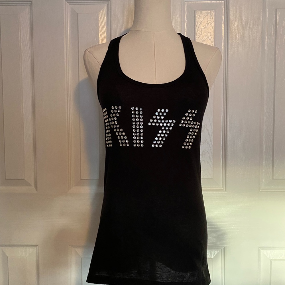 Tultex Black Women's Tank Top with Silver Studs